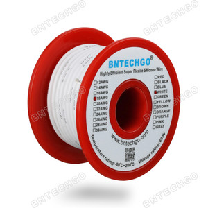 18 Gauge Silicone Wire Spool White 50 feet Ultra Flexible