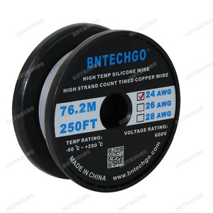 24 Gauge Silicone Wire Spool Gray 250 feet Ultra Flexible 24 Gauge Silicone Wire Spool Gray 250 feet Ultra Flexible