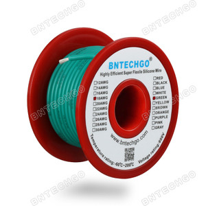 18 Gauge Silicone Wire Spool Green 50 feet Ultra Flexible 18 Gauge Silicone Wire Spool Green 50 feet Ultra Flexible