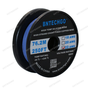 22 Gauge Silicone Wire Spool Blue 250 feet Ultra Flexible