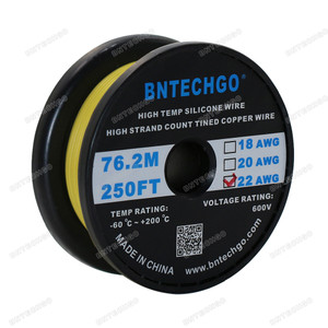 22 Gauge Silicone Wire Spool Yellow 250 feet Ultra Flexible 22 Gauge Silicone Wire Spool Yellow 250 feet Ultra Flexible