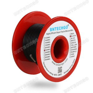 22 Gauge Silicone Wire Spool Black 50 feet Ultra Flexible
