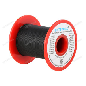 28 AWG Silicone Wire Spool Black 250 feet Ultra Flexible