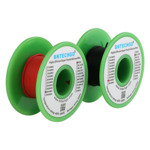 28 AWG Silicone Wire Spool 50 ft Black and 50 ft Red Ultra Flexible 28 AWG Silicone Wire Spool 50 ft Black and 50 ft Red Ultra Flexible