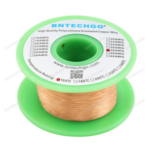 BNTECHGO 38 AWG Magnet Wire - Enameled Copper Wire -  4 oz - 0.0039" Diameter 1 Spool Coil Natural Temperature Rating 155 Degree C BNTECHGO 38 AWG Magnet Wire - Enameled Copper Wire -  4 oz - 0.0039" Diameter 1 Spool Coil Natural Temperature Rating 155 Degree C