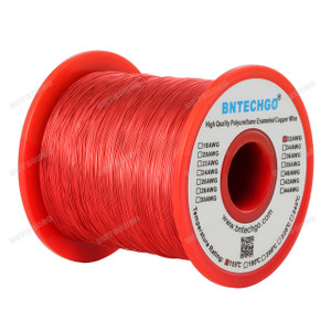 BNTECHGO 32 AWG Magnet Wire - 1.0 lb - 0.0078" Diameter 1 Spool Coil Red Temperature Rating 155 Degree C BNTECHGO 32 AWG Magnet Wire - 1.0 lb - 0.0078" Diameter 1 Spool Coil Red Temperature Rating 155 Degree C