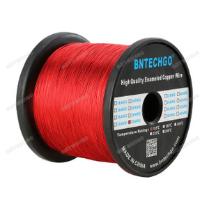 BNTECHGO 30 AWG Magnet Wire - Enameled Copper Wire - Enameled Magnet Winding Wire - 3.0 lb - 0.0098" Diameter 1 Spool Coil Red BNTECHGO 30 AWG Magnet Wire - Enameled Copper Wire - Enameled Magnet Winding Wire - 3.0 lb - 0.0098" Diameter 1 Spool Coil Red