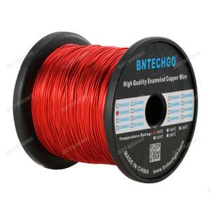 BNTECHGO 18 AWG Magnet Wire - Enameled Copper Wire - Enameled Magnet Winding Wire - 5.0 lb - 0.0393" Diameter 1 Spool Coil Red Temperature Rating 155 Degree C BNTECHGO 18 AWG Magnet Wire - Enameled Copper Wire - Enameled Magnet Winding Wire - 5.0 lb - 0.0393" Diameter 1 Spool Coil Red Temperature Rating 155 Degree C