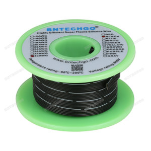 30 AWG Silicone Rubber Parallel Wire Strand Wire High Temp 200 deg C 600V 6 Pin Black 50 ft 30 AWG Silicone Rubber Parallel Wire Strand Wire High Temp 200 deg C 600V 6 Pin Black 50 ft