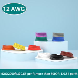 12 AWG Silicone Wire Stranded Tinned Copper Wire 1 Feet [ 10 colors Optional ]