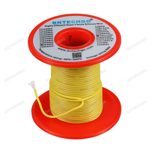 28 AWG Silicone Wire Spool Yellow 250 feet Ultra Flexible 28 AWG Silicone Wire Spool Yellow 250 feet Ultra Flexible
