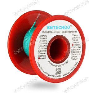 30 AWG Silicone Wire Spool Green 250 feet Ultra Flexible 30 AWG Silicone Wire Spool Green 250 feet Ultra Flexible