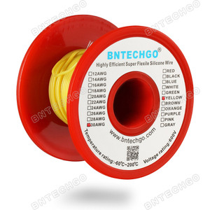 30 AWG Silicone Wire Spool Yellow 250 feet Ultra Flexible 30 AWG Silicone Wire Spool Yellow 250 feet Ultra Flexible