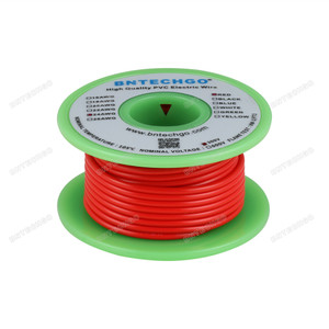 BNTECHGO 24 AWG 1007 Electric wire Solid Tinned Copper Wire Red 25 ft Per Reel For DIY BNTECHGO 24 AWG 1007 Electric wire Solid Tinned Copper Wire Red 25 ft Per Reel For DIY