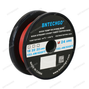 24 Gauge Silicone Wire Spool Red 500 feet Ultra Flexible 24 Gauge Silicone Wire Spool Red 500 feet Ultra Flexible