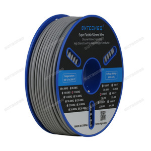 BNTECHGO 12 Gauge Silicone Wire Spool Gray 250 feet BNTECHGO 12 Gauge Silicone Wire Spool Gray 250 feet