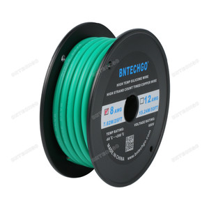BNTECHGO 8 Gauge Silicone Wire Spool, Green, 25 feet, Ultra Flexible, High Temp 200°C, 600V, 8 AWG Silicone Rubber Wire with 1650 Strands of Tinned Copper Wire, Stranded Wire for Model Battery BNTECHGO 8 Gauge Silicone Wire Spool, Green, 25 feet, Ultra Flexible, High Temp 200°C, 600V, 8 AWG Silicone Rubber Wire with 1650 Strands of Tinned Copper Wire, Stranded Wire for Model Battery