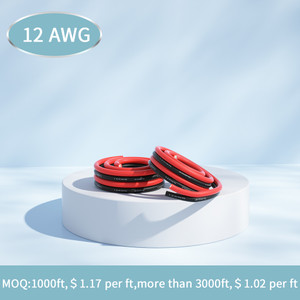 12 Gauge Flexible 2 Conductor Parallel Silicone Wire Stranded Tinned Copper Wire 1 Feet