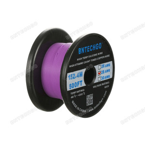 28 Gauge Silicone Wire 500 Feet purple Soft and Flexible 28 Gauge Silicone Wire 500 Feet purple Soft and Flexible