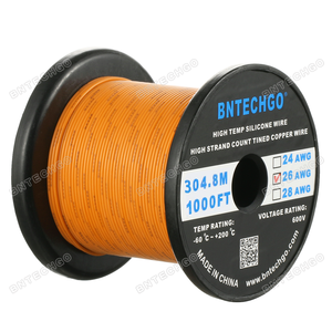 BNTECHGO Silikonkabel 26 AWG – 250 Fuß Orange, Ultra-flexibel, Hitzebeständig Bis 200°C, Für Modelle & Elektronik