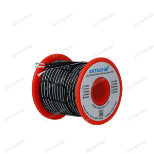 BNTECHGO 20 Gauge Silicone Ribbon Cable Copper Wire 3P Flat Cable, 20 AWG Flexible Soft Silicone Rubber Parallel Wire, Stranded Tinned Copper Wire, 3 Pin Black, 50 ft. BNTECHGO 20 Gauge Silicone Ribbon Cable Copper Wire 3P Flat Cable, 20 AWG Flexible Soft Silicone Rubber Parallel Wire, Stranded Tinned Copper Wire, 3 Pin Black, 50 ft.