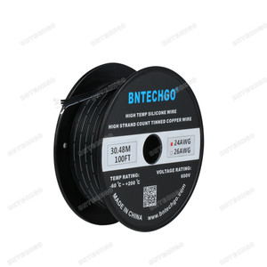 BNTECHGO 24 Gauge Flexible Soft Silicone Ribbon Cable Copper Wire 4P Flat Cable BNTECHGO 24 Gauge Flexible Soft Silicone Ribbon Cable Copper Wire 4P Flat Cable
