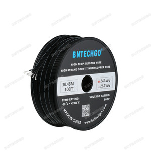 24 AWG Flexible Soft Silicone Rubber Parallel Wire Strand Wire 5 Pin Black 100 ft 24 AWG Flexible Soft Silicone Rubber Parallel Wire Strand Wire 5 Pin Black 100 ft