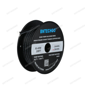 BNTECHGO 28 Gauge Silicone Ribbon Cable Copper Wire 4P Flat Cable Flexible Soft BNTECHGO 28 Gauge Silicone Ribbon Cable Copper Wire 4P Flat Cable Flexible Soft