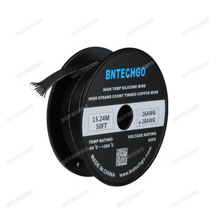 28 AWG Flexible Soft Silicone Rubber Parallel Wire Strand Wire 10 Pin Black 50 ft 28 AWG Flexible Soft Silicone Rubber Parallel Wire Strand Wire 10 Pin Black 50 ft