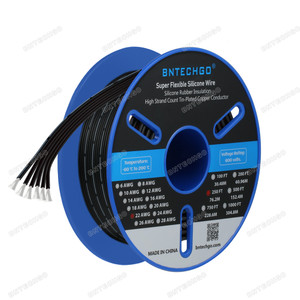 BNTECHGO 22 Gauge Silicone Ribbon Cable Copper Wire 6P Black BNTECHGO 22 Gauge Silicone Ribbon Cable Copper Wire 6P Black