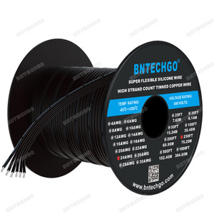 BNTECHGO 24 Gauge Silicone Ribbon Cable Copper Wire 6P Black BNTECHGO 24 Gauge Silicone Ribbon Cable Copper Wire 6P Black