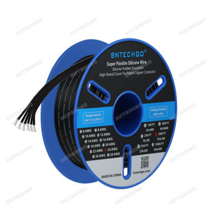 BNTECHGO 24 Gauge Silicone Ribbon Cable Copper Wire 6P Flat Cable, 24 AWG Flexible Soft Silicone Rubber Parallel Wire, Stranded Tinned Copper Wire, 6 Pin Black, 500 ft. BNTECHGO 24 Gauge Silicone Ribbon Cable Copper Wire 6P Flat Cable, 24 AWG Flexible Soft Silicone Rubber Parallel Wire, Stranded Tinned Copper Wire, 6 Pin Black, 500 ft.