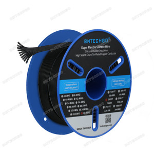 BNTECHGO 28 Gauge Silicone Ribbon Cable Copper Wire 10P Black