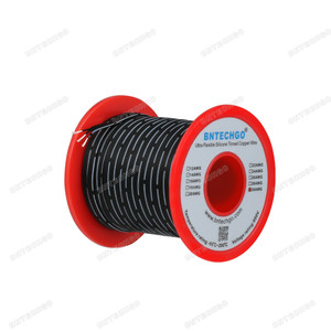 BNTECHGO 30 Gauge Silicone Ribbon Cable Copper Wire 3P Black