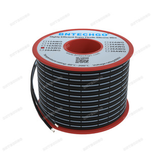 BNTECHGO 18 Gauge Silicone Ribbon Cable Copper Wire 2P Black 50 ft BNTECHGO 18 Gauge Silicone Ribbon Cable Copper Wire 2P Black 50 ft