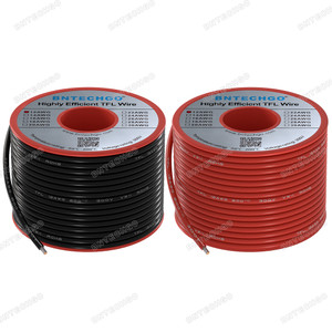 12AWG FEP Teflon Coated Tin-Plated Copper Wire in 2 Color Each 25ft