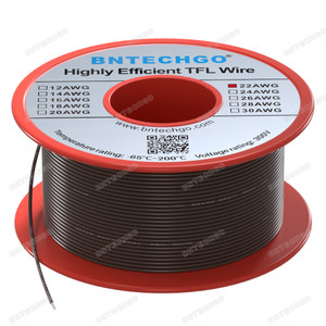 BNTECHGO 22AWG FEP Teflon Coated Tin-Plated Copper Wire in Brown 50 ft BNTECHGO 22AWG FEP Teflon Coated Tin-Plated Copper Wire in Brown 50 ft