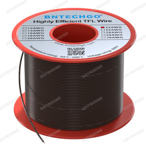 BNTECHGO 22AWG FEP Teflon Coated Tin-Plated Copper Wire in Brown 100 ft BNTECHGO 22AWG FEP Teflon Coated Tin-Plated Copper Wire in Brown 100 ft