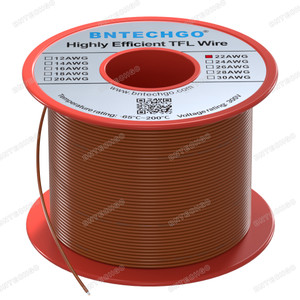 BNTECHGO 22AWG FEP Teflon Coated Tin-Plated Copper Wire in Orange 100 ft BNTECHGO 22AWG FEP Teflon Coated Tin-Plated Copper Wire in Orange 100 ft