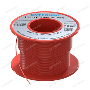 BNTECHGO 28AWG FEP Teflon Coated Tin-Plated Copper Wire in Red 100 ft BNTECHGO 28AWG FEP Teflon Coated Tin-Plated Copper Wire in Red 100 ft