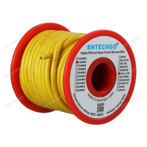 14 Gauge Silicone Wire Spool Yellow 25 feet Ultra Flexible