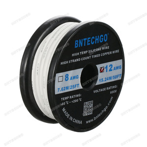 12 Gauge Silicone Wire Spool White 50 feet Ultra Flexible 12 Gauge Silicone Wire Spool White 50 feet Ultra Flexible