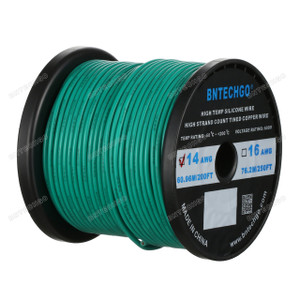 14 Gauge Silicone Wire Spool Green 200 feet Ultra Flexible 14 Gauge Silicone Wire Spool Green 200 feet Ultra Flexible