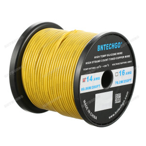 14 Gauge Silicone Wire Spool Yellow 200 feet Ultra Flexible 14 Gauge Silicone Wire Spool Yellow 200 feet Ultra Flexible