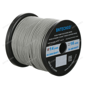 14 Gauge Silicone Wire Spool Gray 200 feet Ultra Flexible 14 Gauge Silicone Wire Spool Gray 200 feet Ultra Flexible
