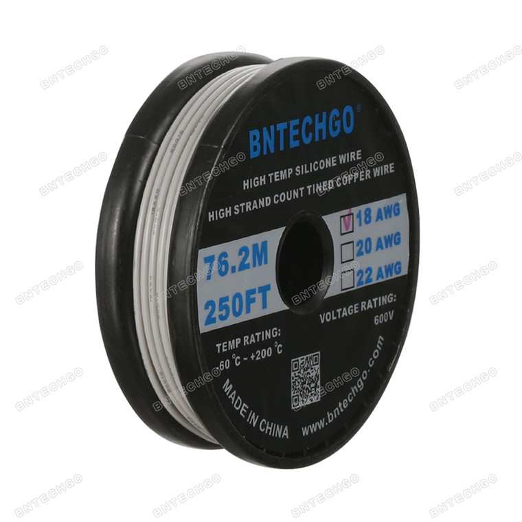 18 Gauge Silicone Wire Spool Gray 250 feet Ultra Flexible