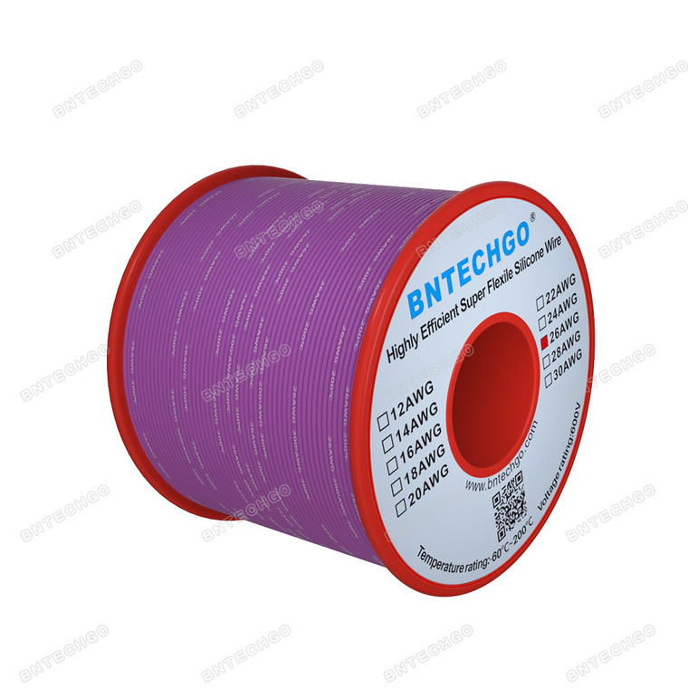 26 Gauge Silicone Wire Spool Purple 250 feet Ultra Flexible