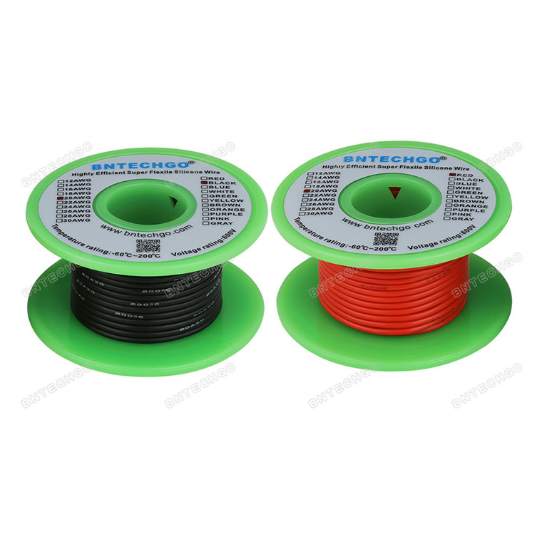 20 AWG Silicone Wire Spool 100 feet Ultra Flexible High Temp 200 deg C