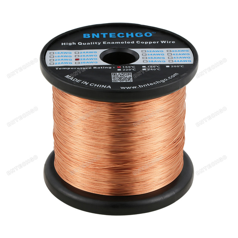 BNTECHGO 28 AWG Magnet Wire - Enameled Copper Wire -  5.0 lb - 0.0122" Diameter 1 Spool Coil Natural 