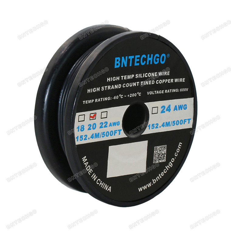 20 Gauge Silicone Wire Spool Black 500 feet Ultra Flexible